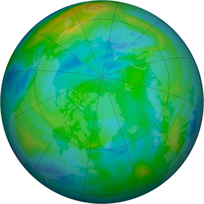 Arctic ozone map for 19 November 1985